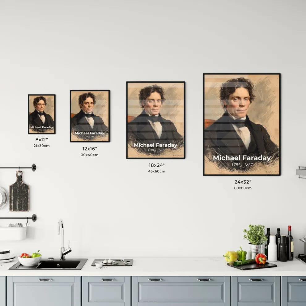 Elegant Portrait of Michael Faraday Size Chart