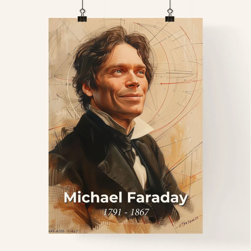 Elegant Portrait of Michael Faraday Poster