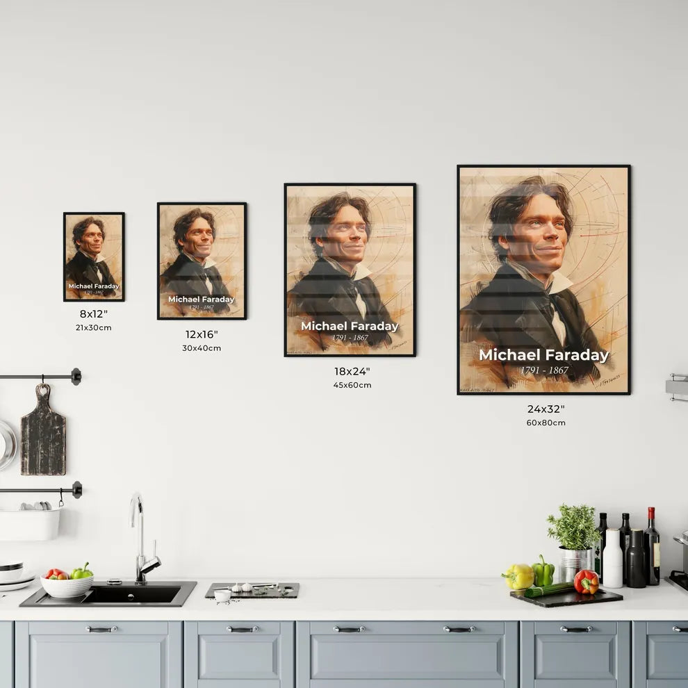Elegant Portrait of Michael Faraday Size Chart