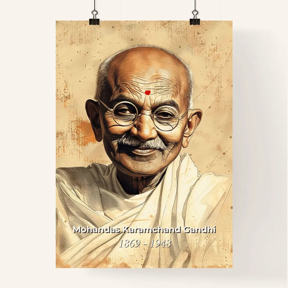 Radiant Portrait of Gandhi Poster