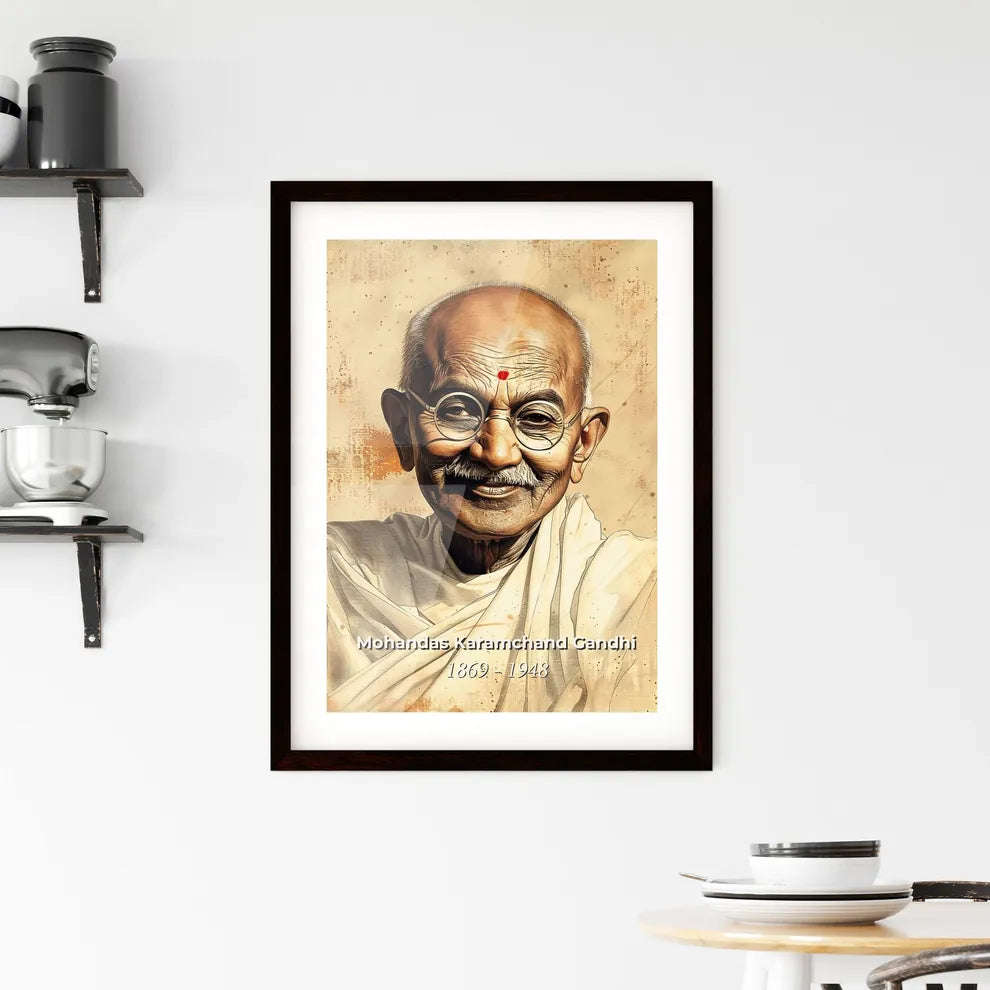 Radiant Portrait of Gandhi Framed Print