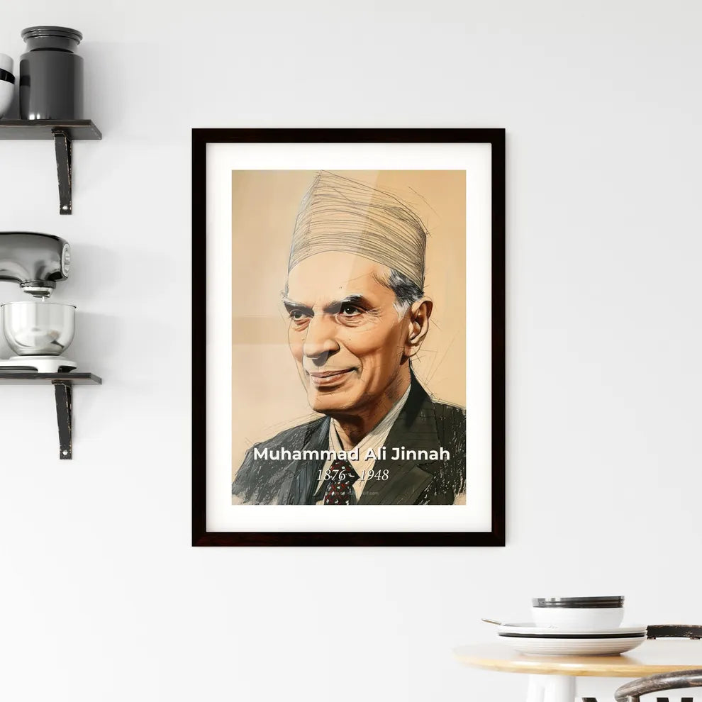 Elegant Contemporary Art Portrait of Muhammad Ali Jinnah Hangings