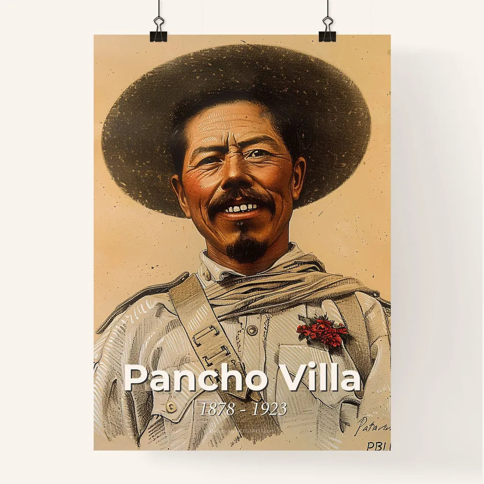 Vibrant Portrait of Pancho Villa Poster