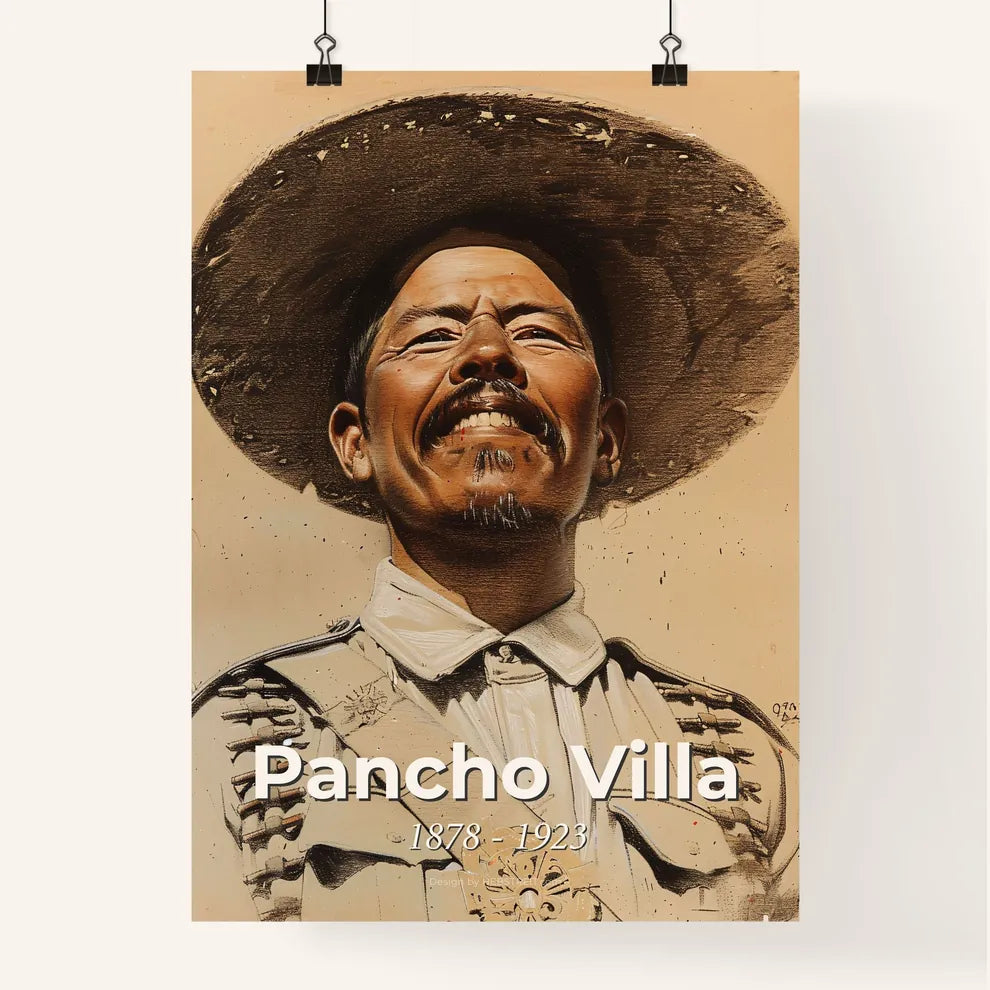 Vibrant Pancho Villa Portrait Poster