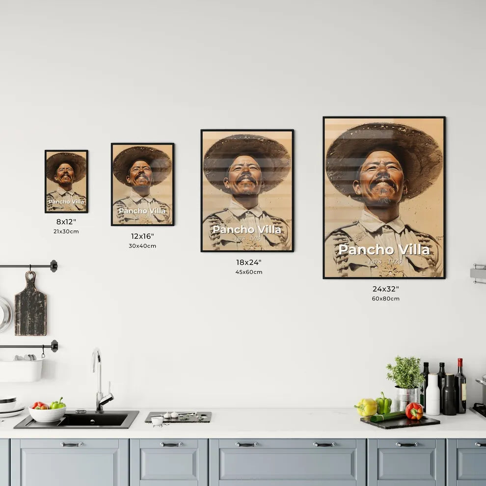 Vibrant Pancho Villa Portrait Size Chart