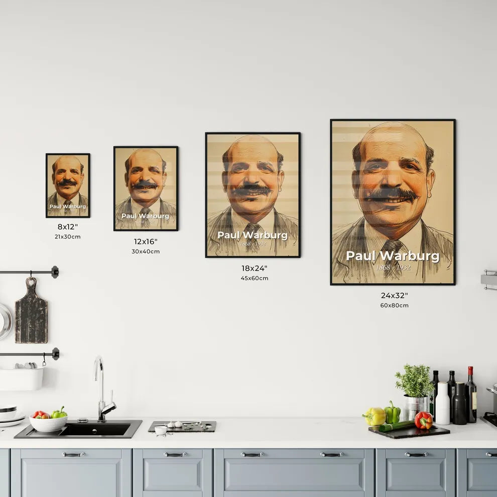 Elegant Portrait of Paul Warburg Size Chart