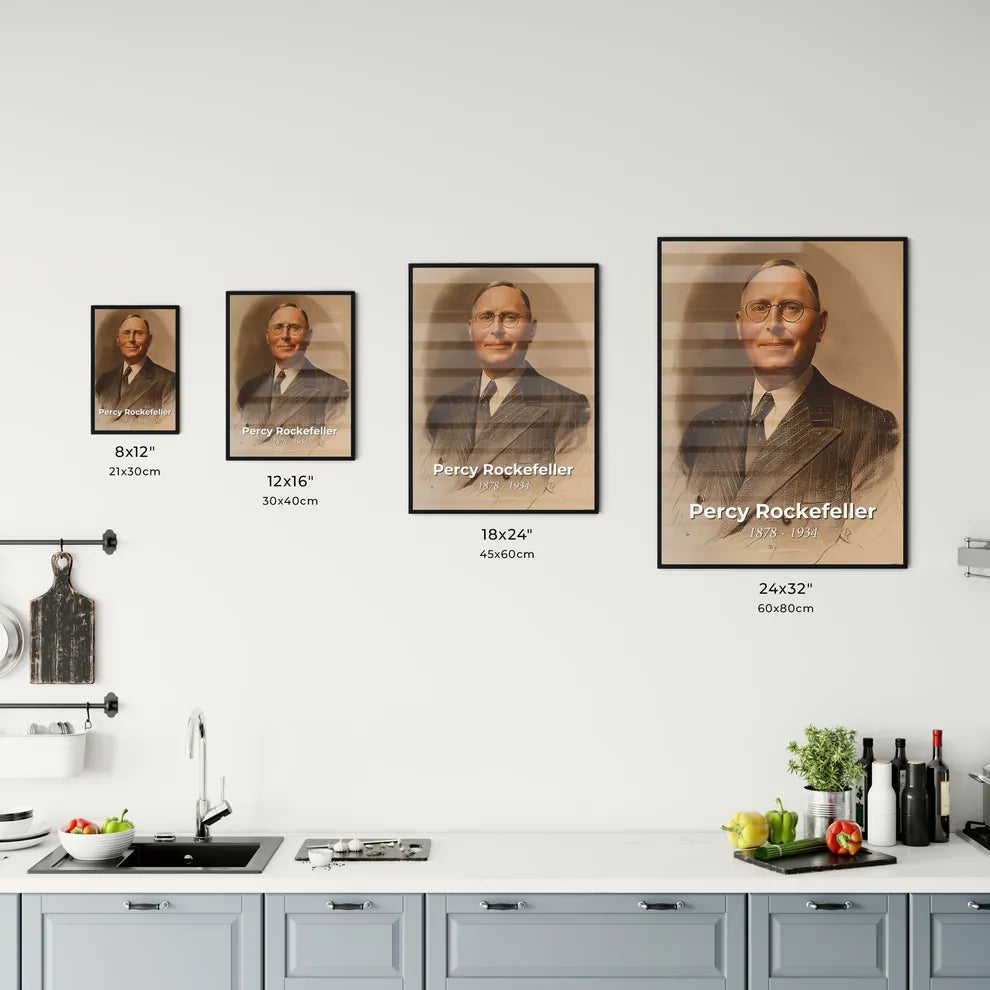 Elegantly Modern Portrait of Percy Rockefeller Size Chart