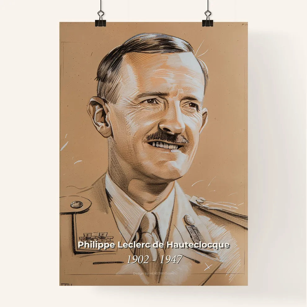 Elegant Portrait of General Philippe Leclerc de Hauteclocque Poster