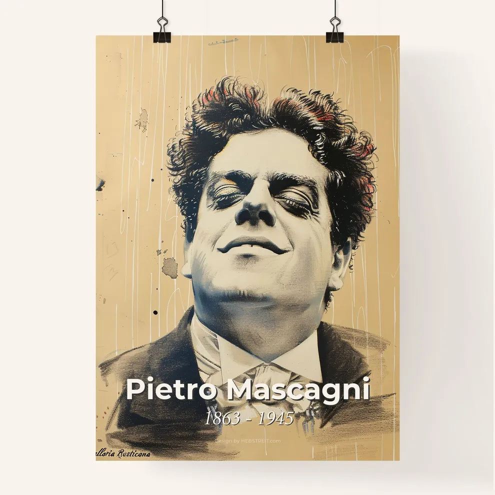 Elegant Portrait of Pietro Mascagni Poster