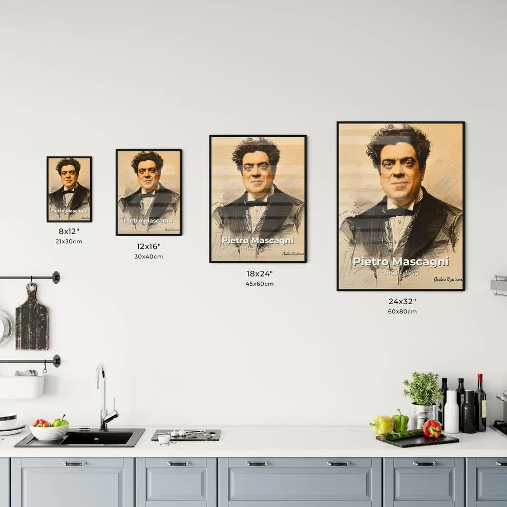 Enchanting Portrait of Pietro Mascagni Size Chart