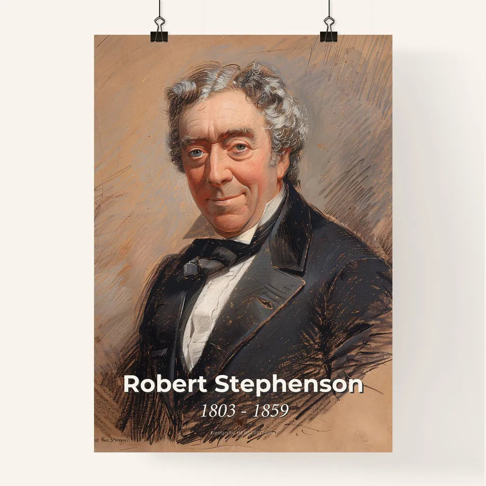 Elegant Contemporary Portrait of Robert Stephenson Poster