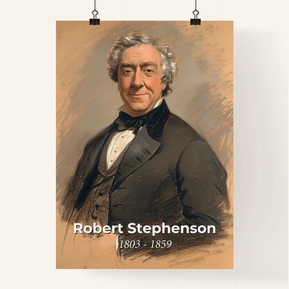 Elegant Portrait of Robert Stephenson Poster