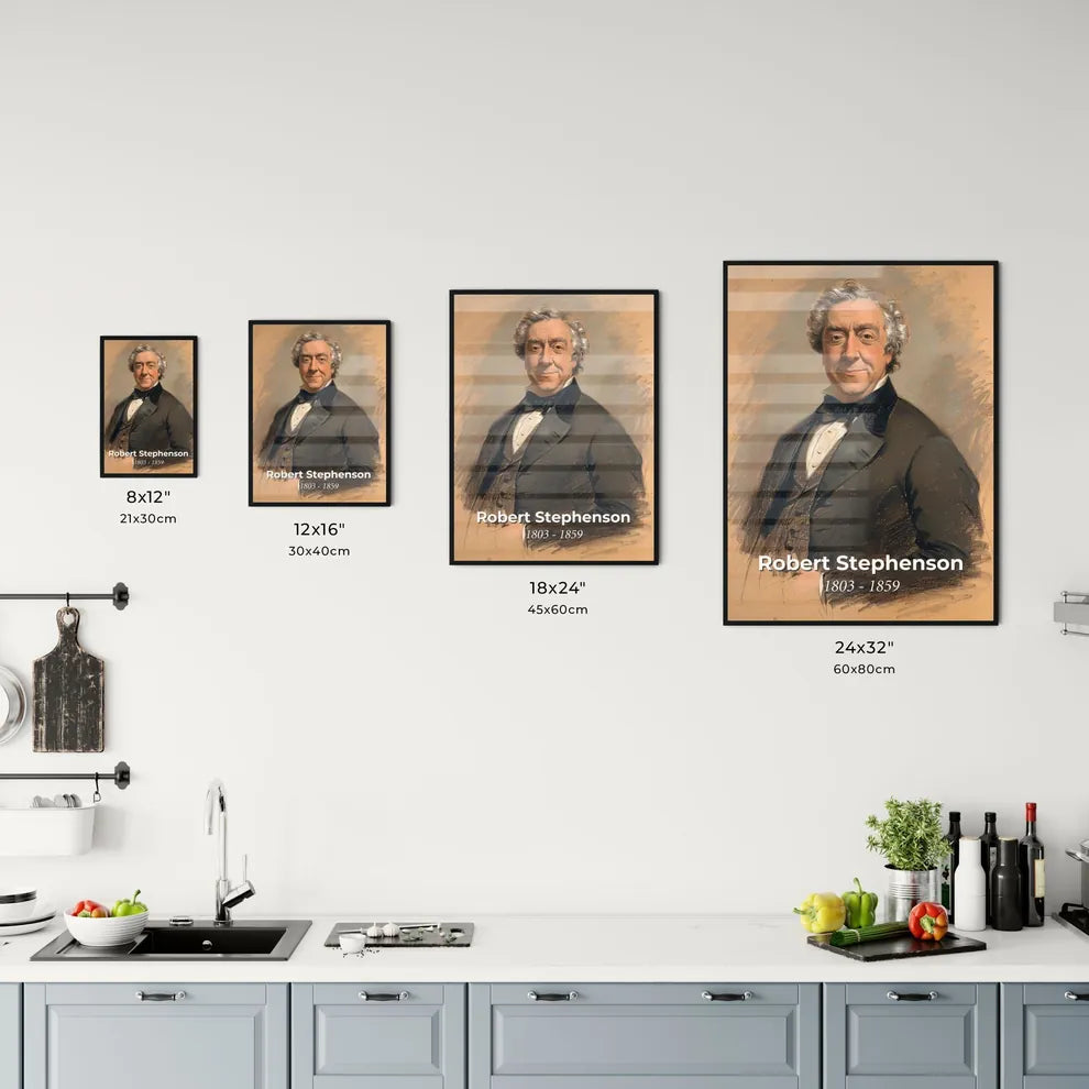Elegant Portrait of Robert Stephenson Size Chart