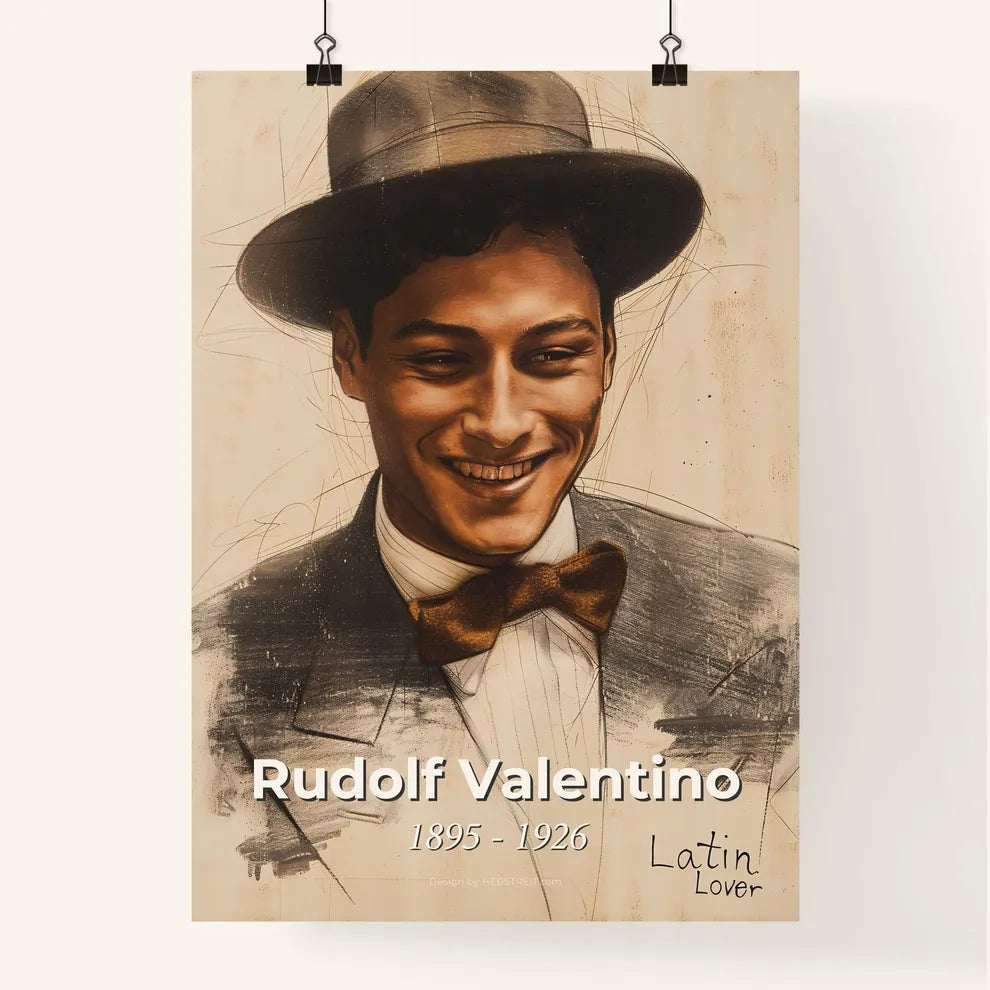 Elegant Portrait of Rudolf Valentino Poster