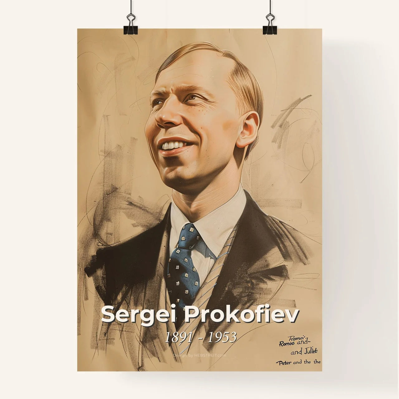 Sergei Prokofiev Portrait Poster