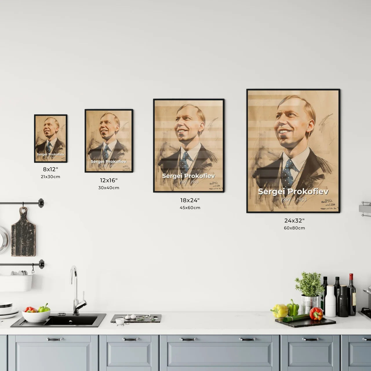 Sergei Prokofiev Portrait Size Chart