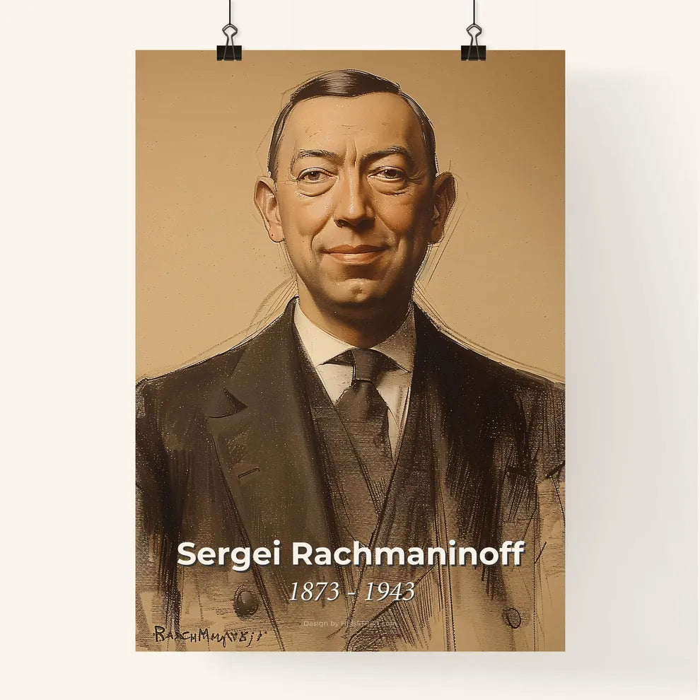 Elegant Portrait of Rachmaninoff Poster