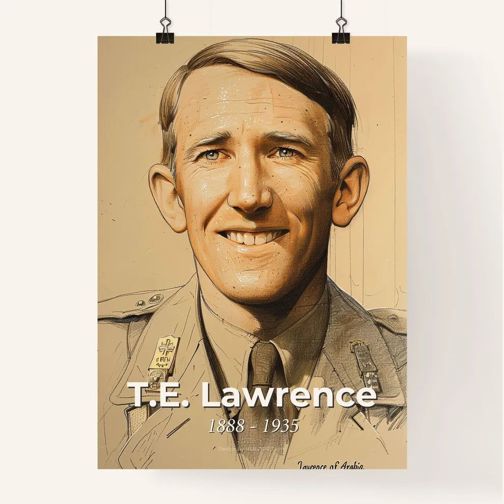 Captivating Portrait of T.E. Lawrence Poster