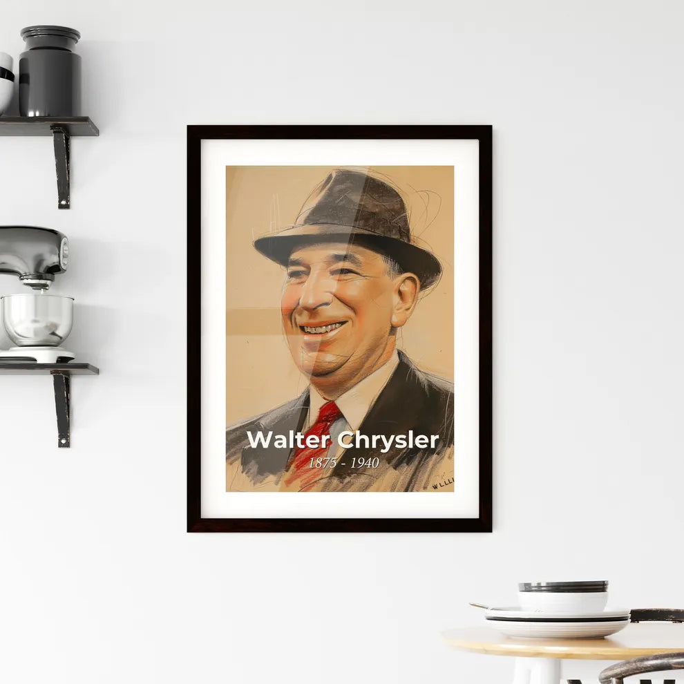 Elegant Contemporary Portrait of Walter Chrysler Hangings