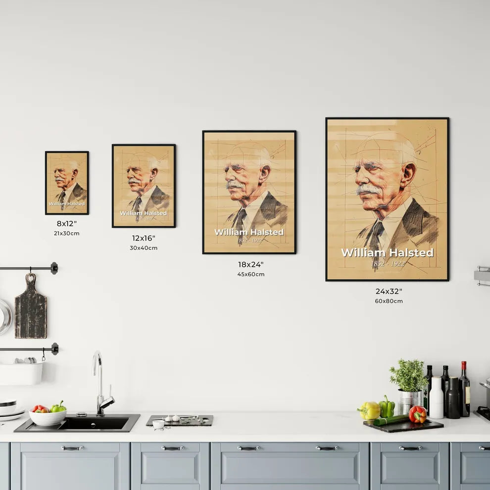 Elegant Portrait of William Halsted Size Chart