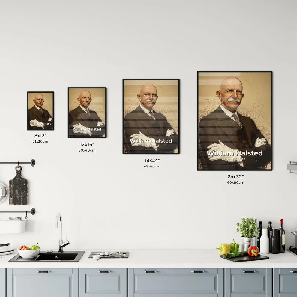 Elegant Portrait of William Halsted Size Chart