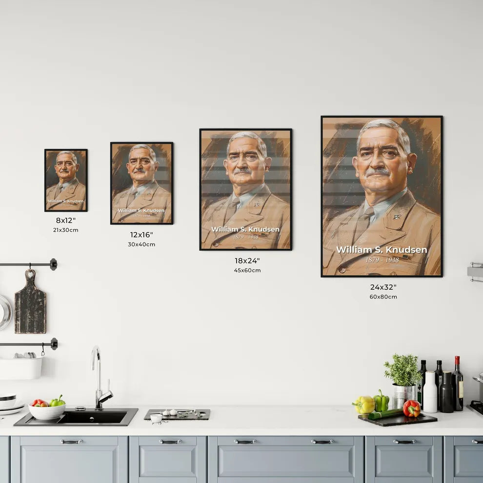 Dynamic Portrait of William S. Knudsen Size Chart