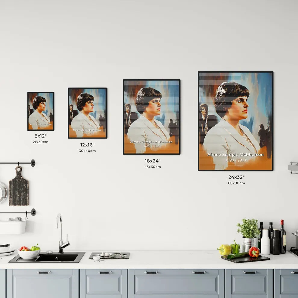 Portrait of Aimee Semple McPherson Size Chart