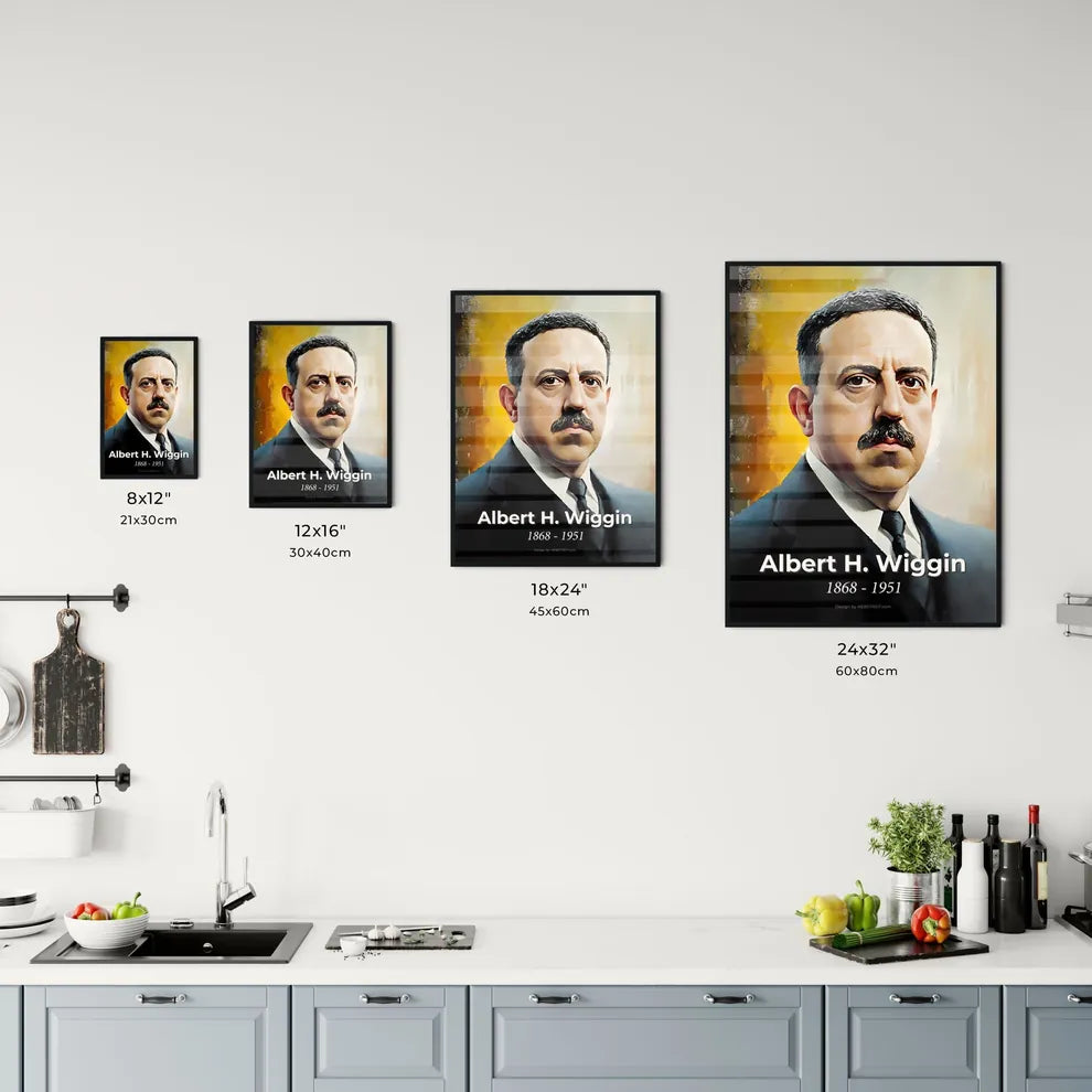 Portrait of Albert H. Wiggin Size Chart