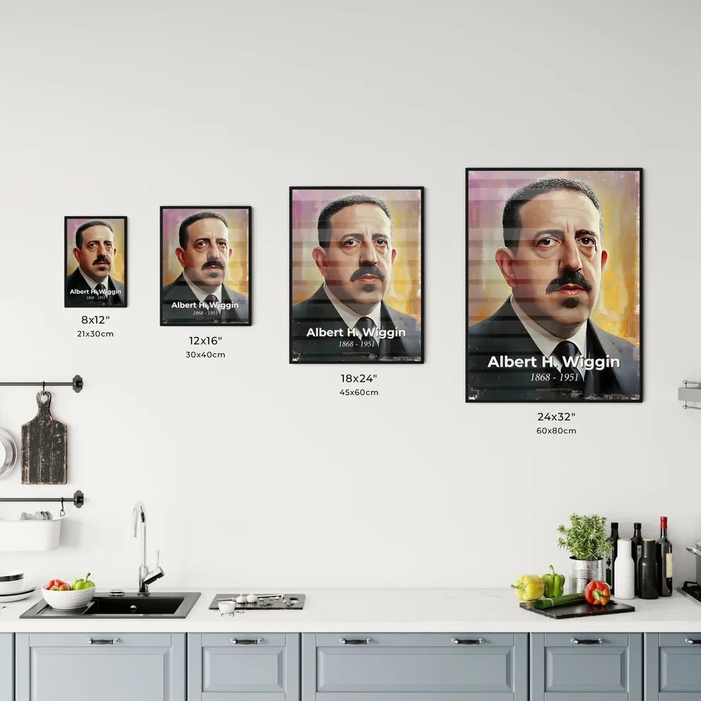 Portrait of Albert H. Wiggin Size Chart