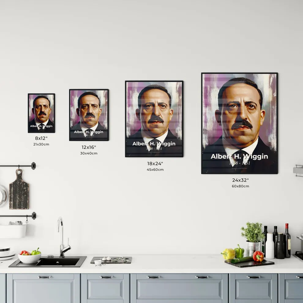 Portrait of Albert H. Wiggin Size Chart