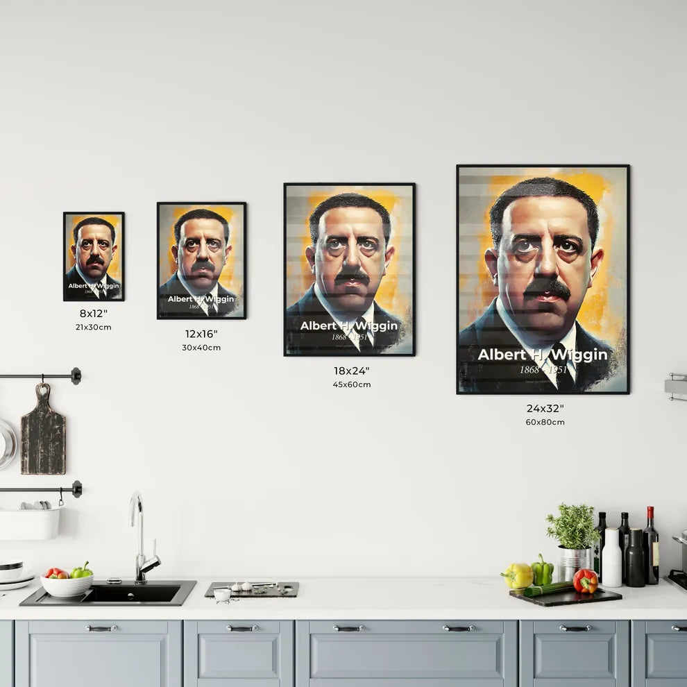 Portrait of Albert H. Wiggin Size Chart