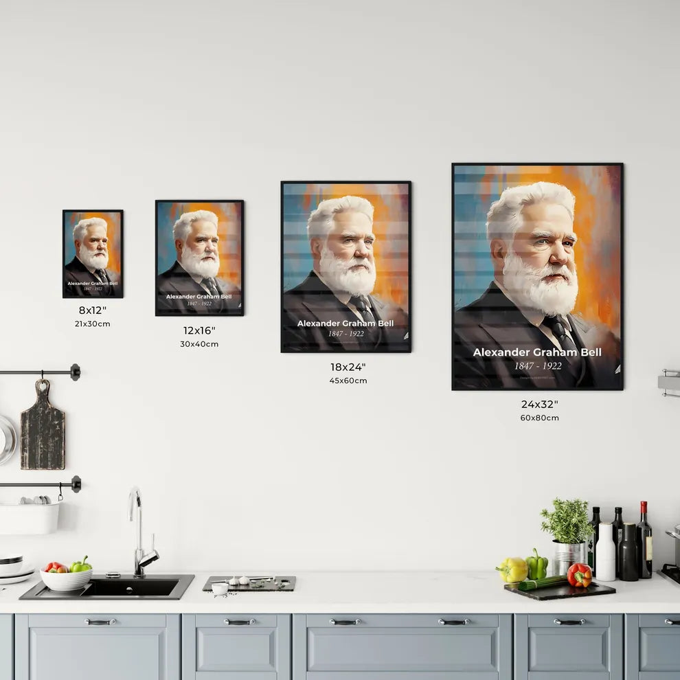 Portrait of Alexander Graham Bell Size Chart