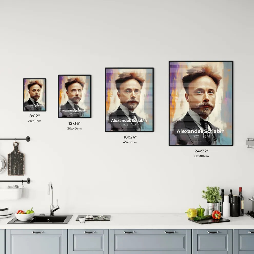 Portrait of Alexander Scriabin Size Chart