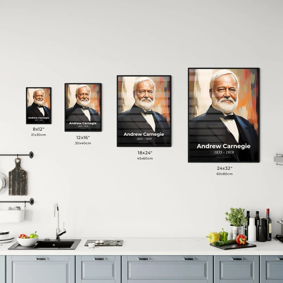 Portrait of Andrew Carnegie Size Chart
