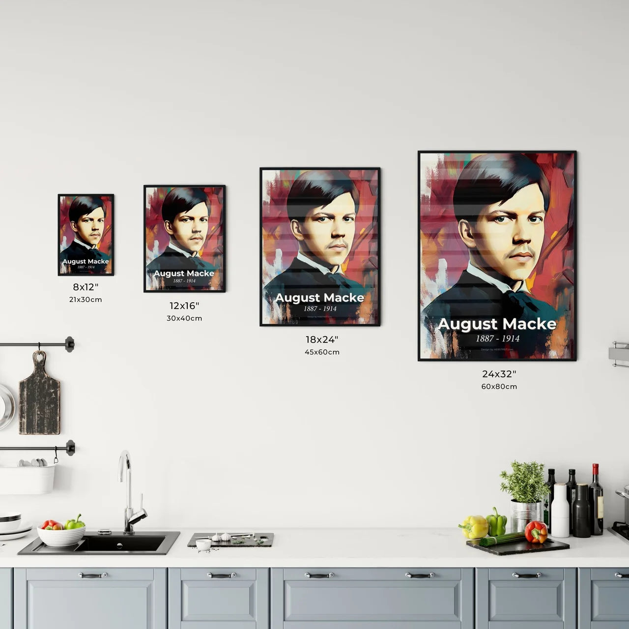 Portrait of August Macke Size Chart