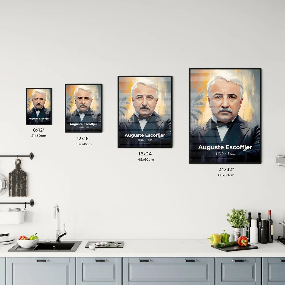 Portrait of Auguste Escoffier Size Chart