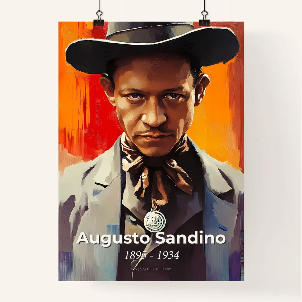 Portrait of Augusto Sandino Poster
