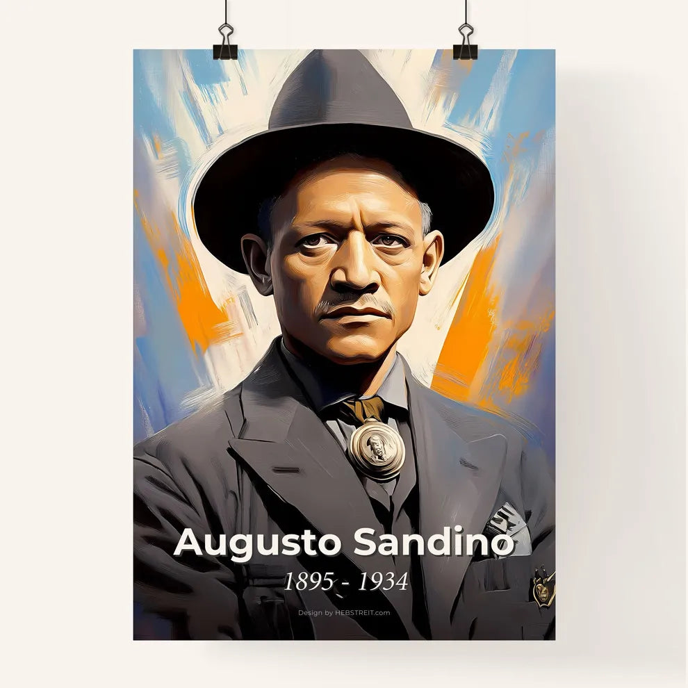 Portrait of Augusto Sandino Poster
