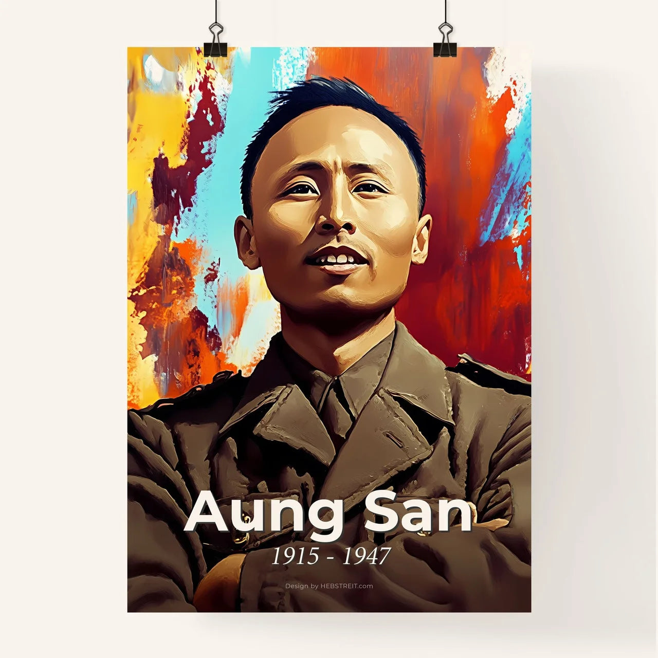 Portrait of Aung San Poster
