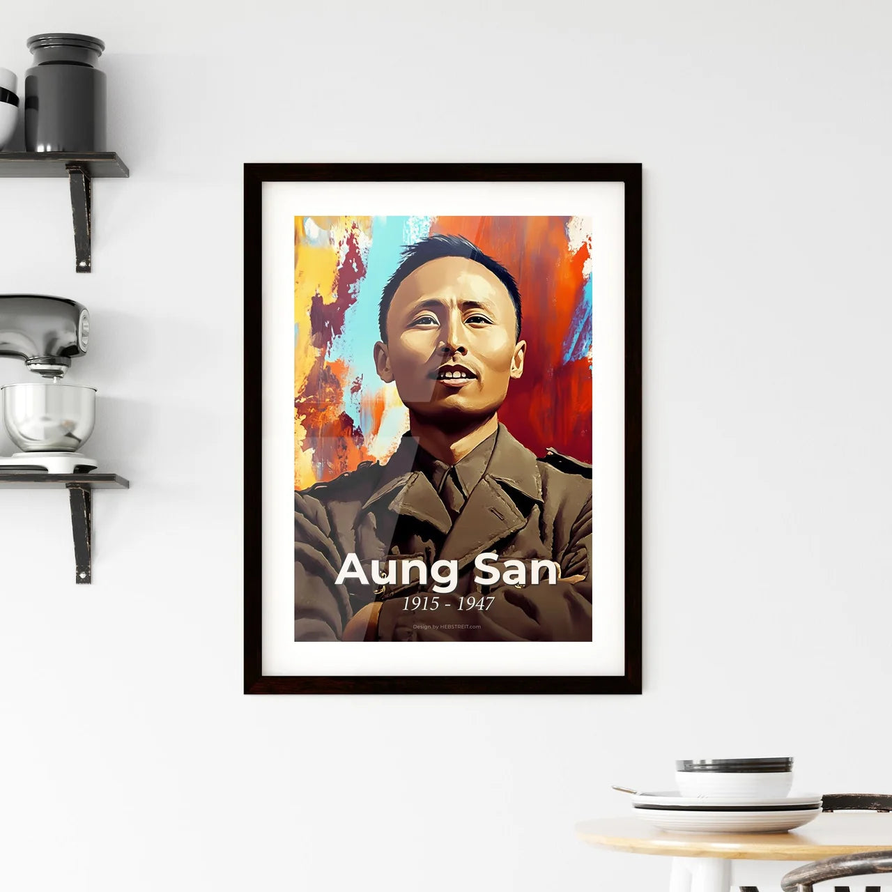 Portrait of Aung San Framed Print