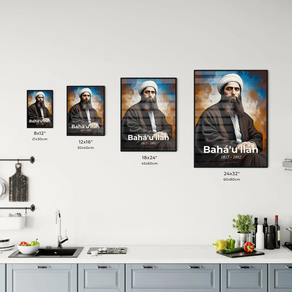 Portrait of Bahá'u'lláh Size Chart