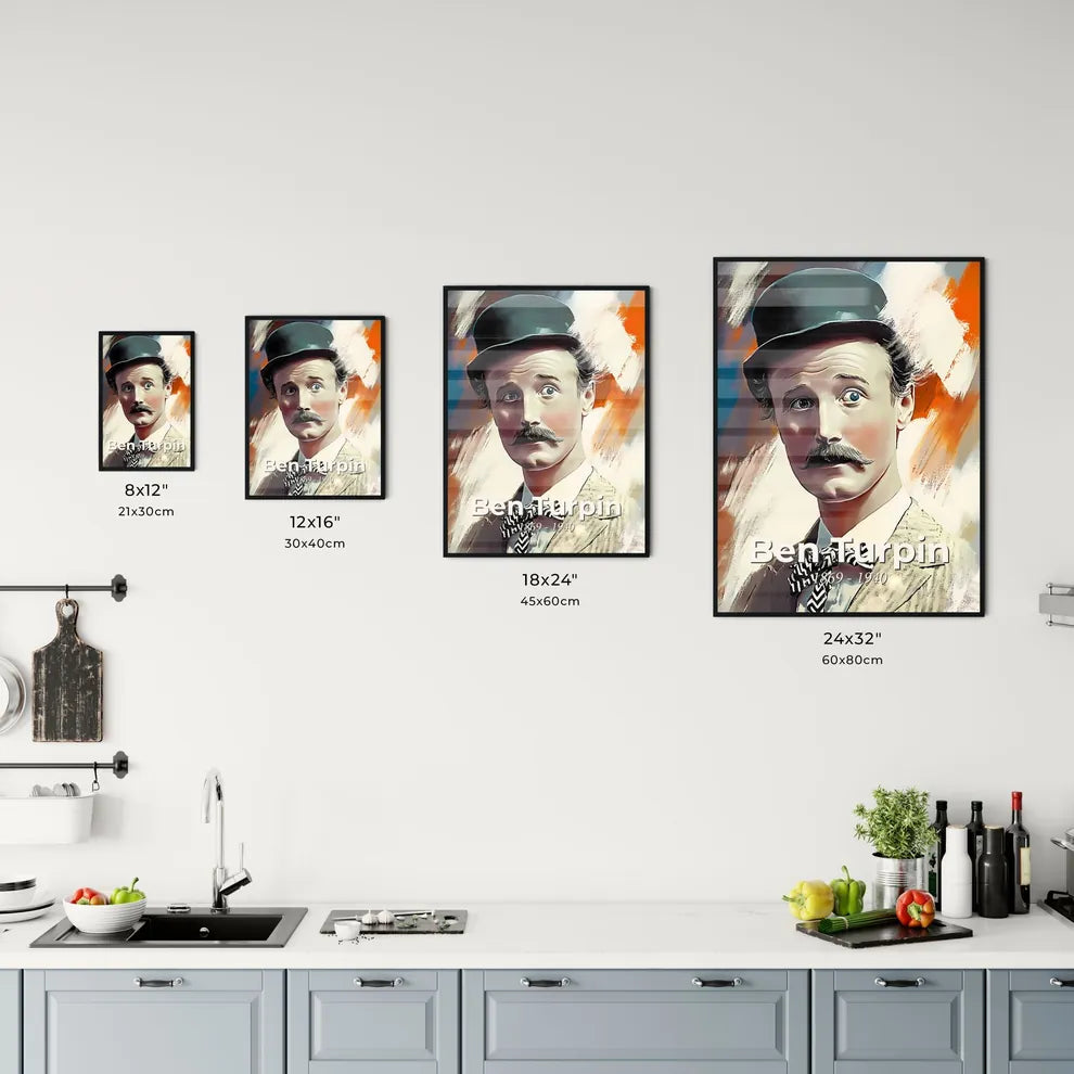 Portrait of Ben Turpin Size Chart