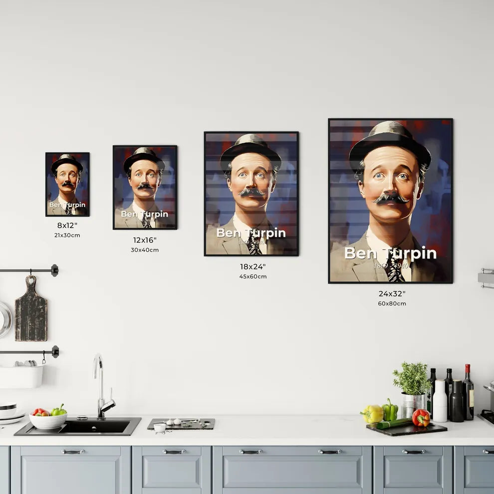 Portrait of Ben Turpin Size Chart