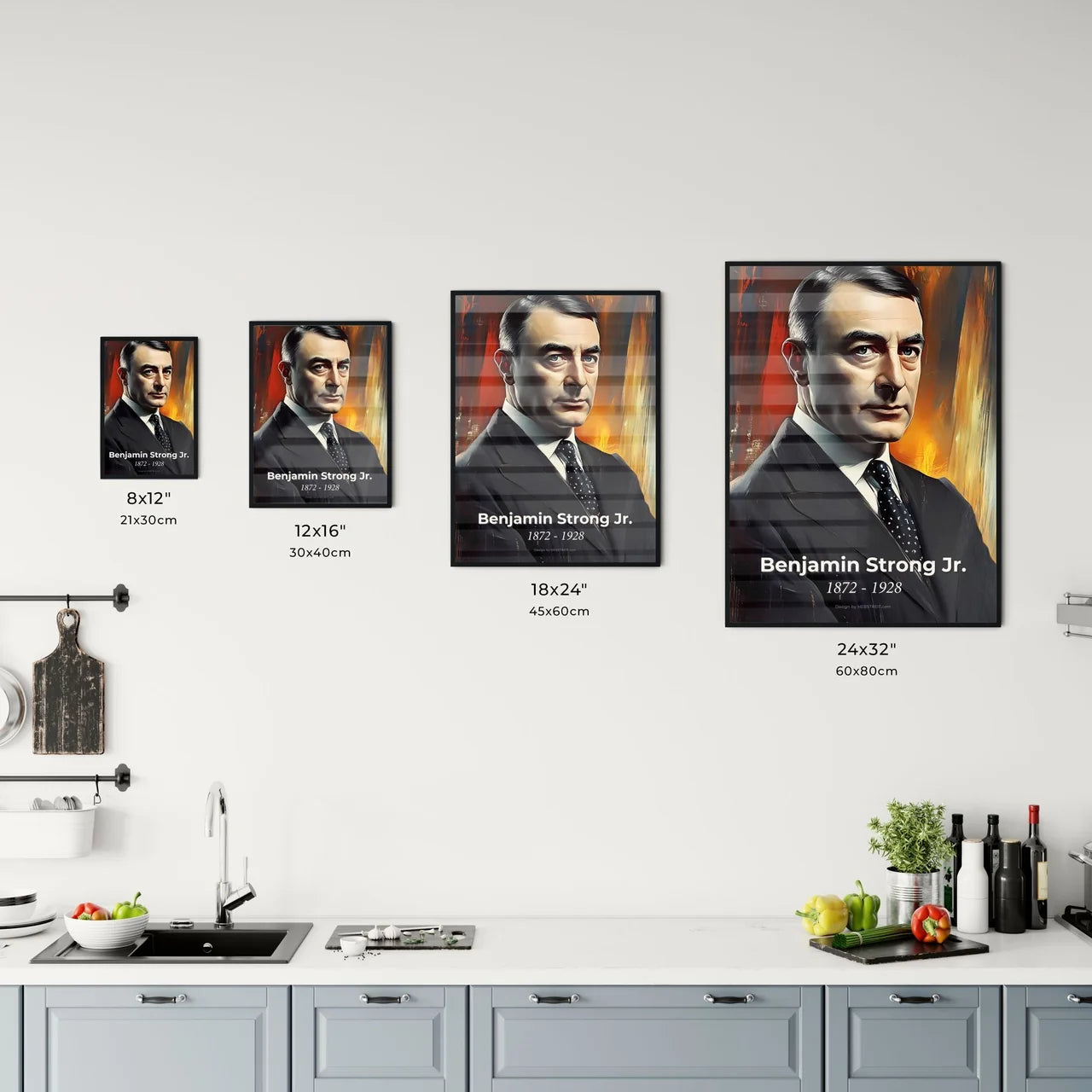 Portrait of Benjamin Strong Jr. Size Chart