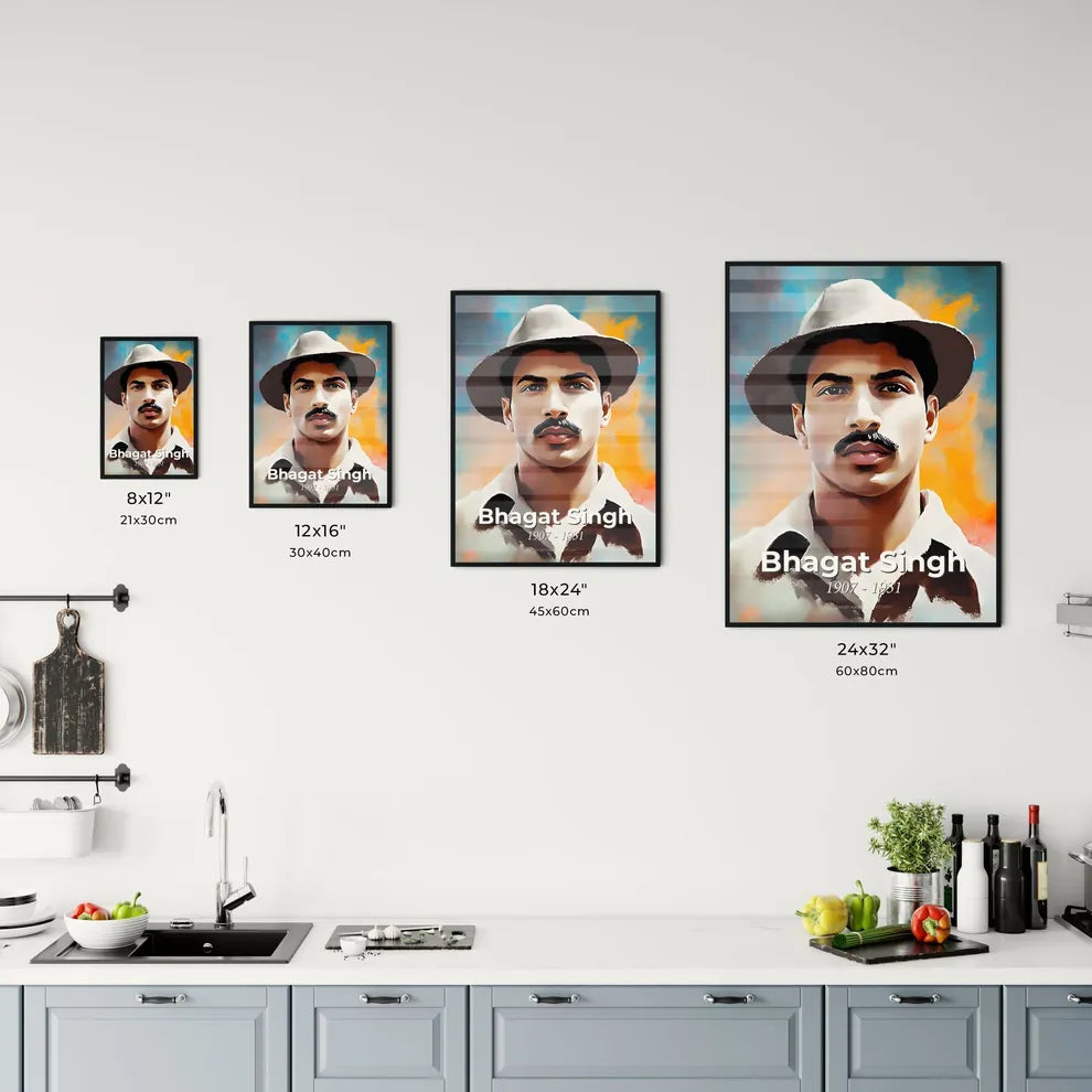 Portrait of Bhagat Singh Size Chart