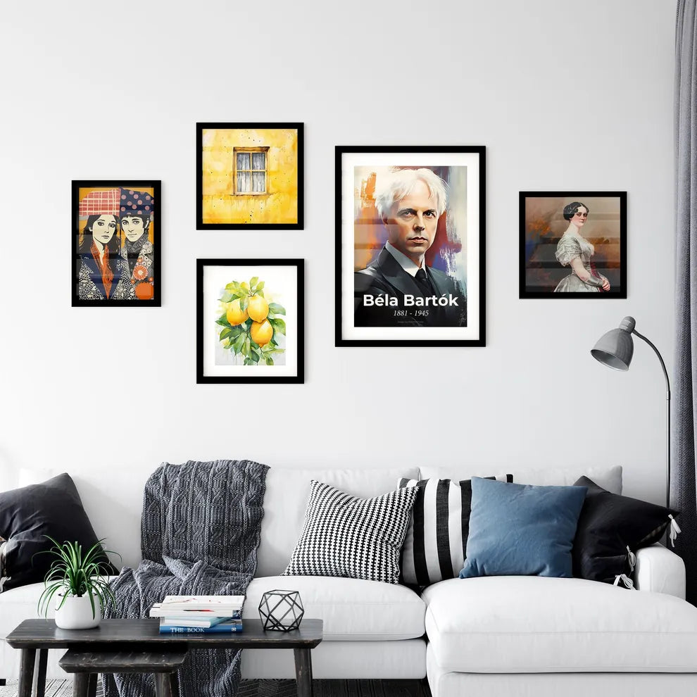 Portrait of Béla Bartók, 1881 - 1945. Impressionistic painting of a man in a suit. Interior Design