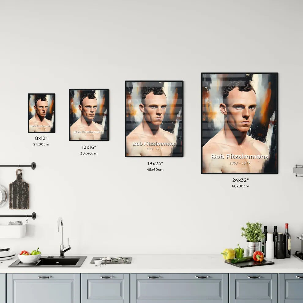 Portrait of Bob Fitzsimmons Size Chart