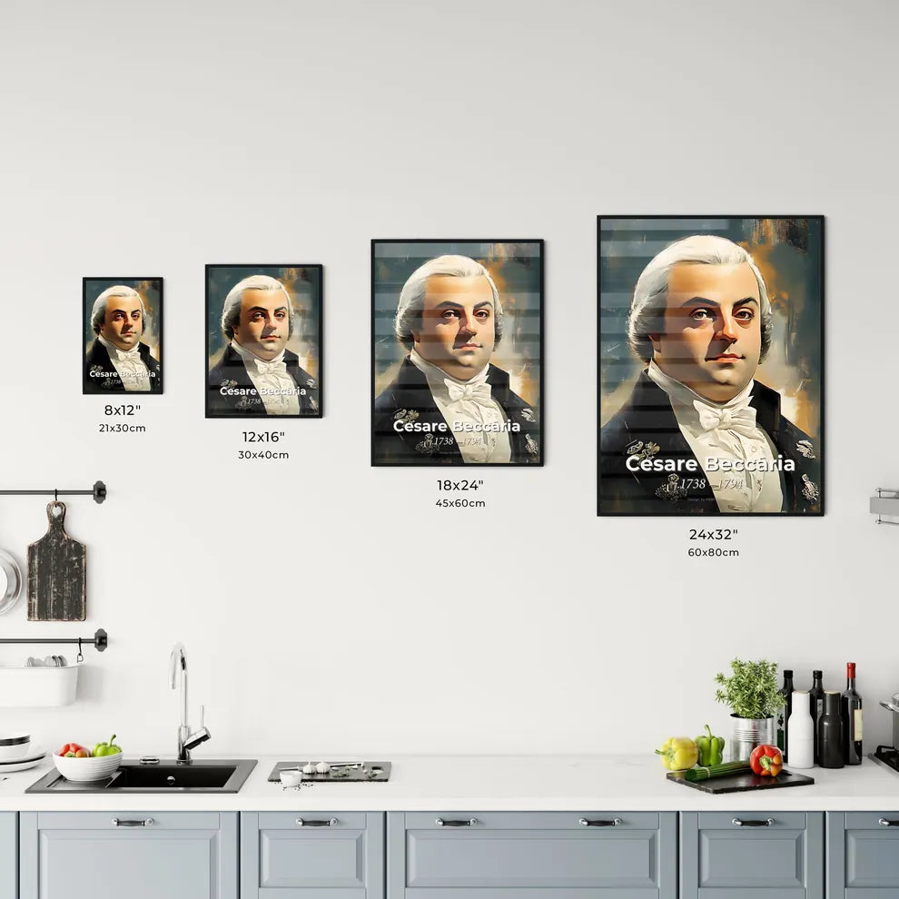 Portrait of Cesare Beccaria Size Chart