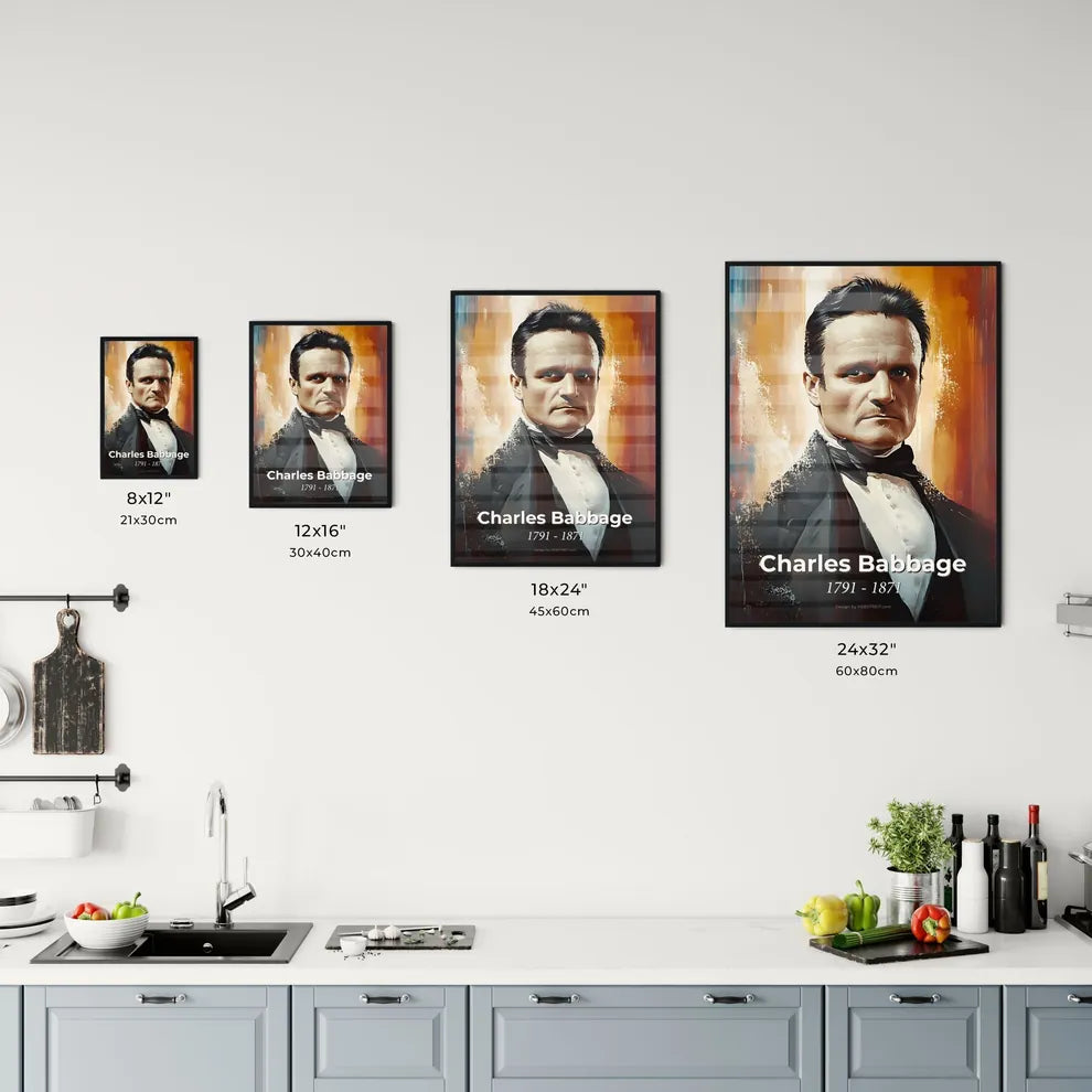 Portrait of Charles Babbage Size Chart