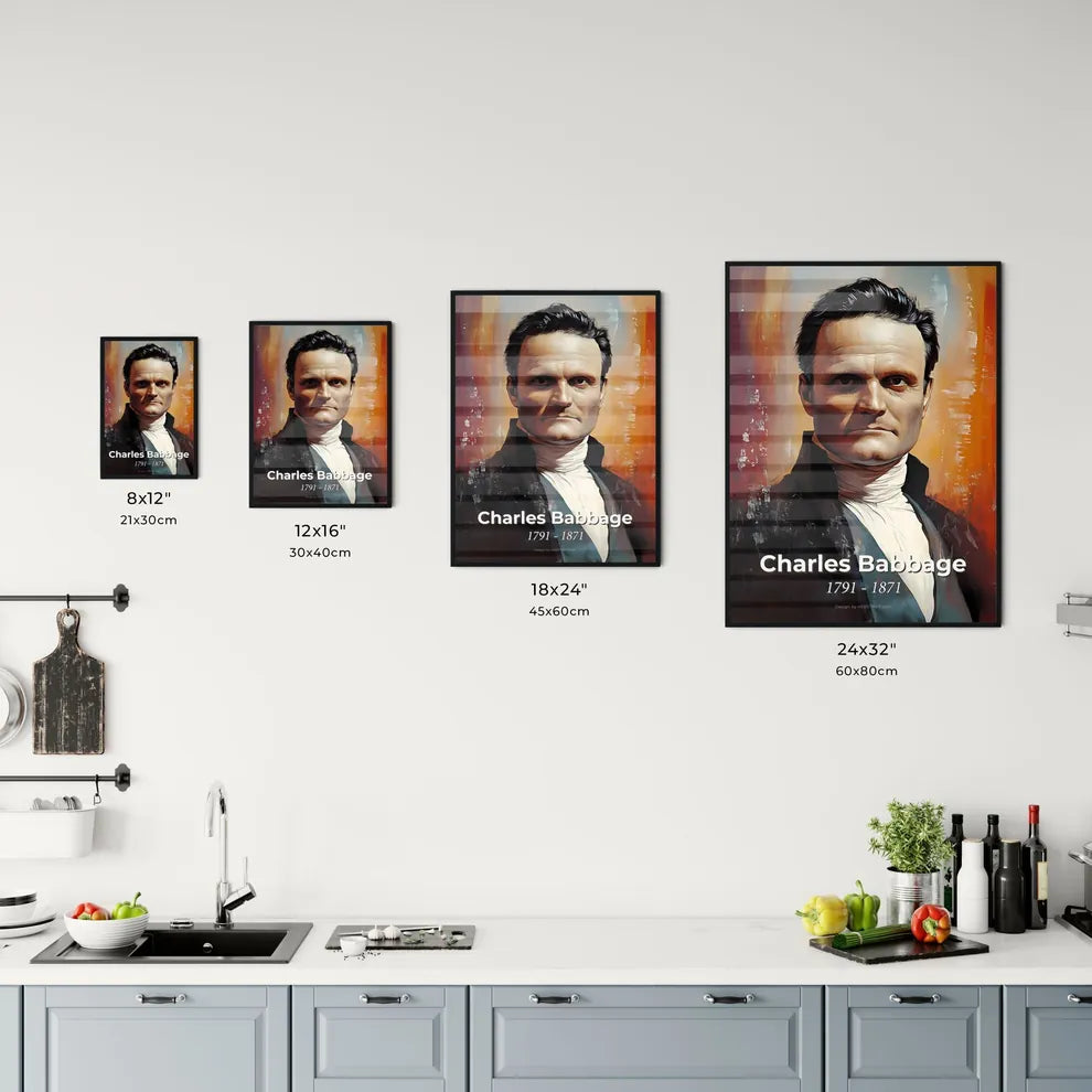Portrait of Charles Babbage Size Chart
